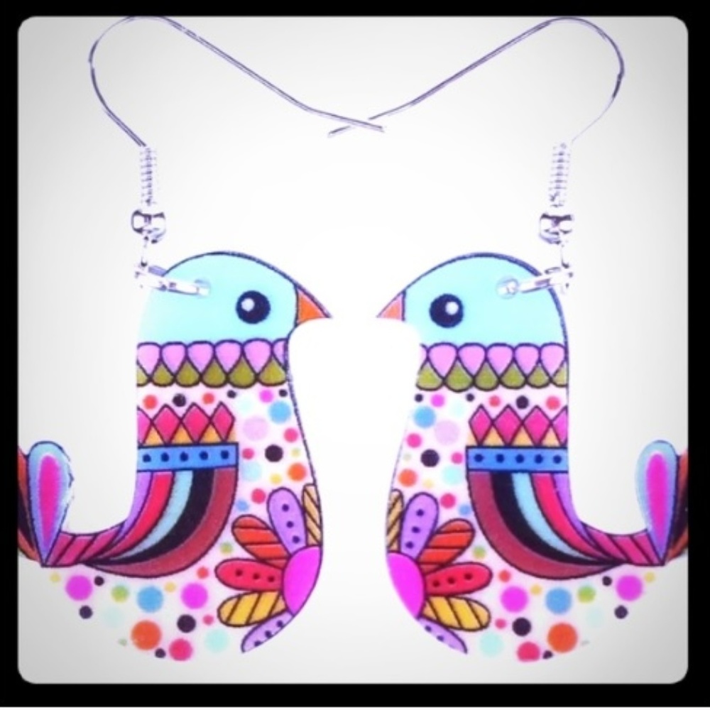 3 for $20 Sale Whimsical Bird Acrylic Earring Pair